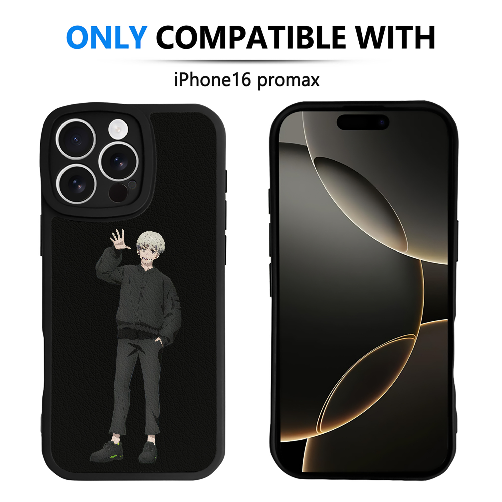 （画像用） 呪術廻戦 Jujutsu Kaisen 【iPhone 16シリーズ対応】シリコンスマホケース（レザー調） 材質：シリコン